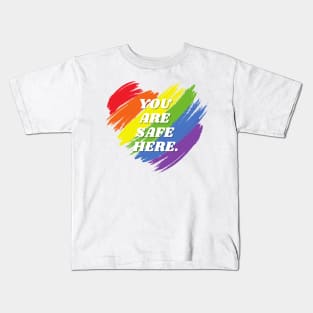 You Are Safe Here Heart Kids T-Shirt